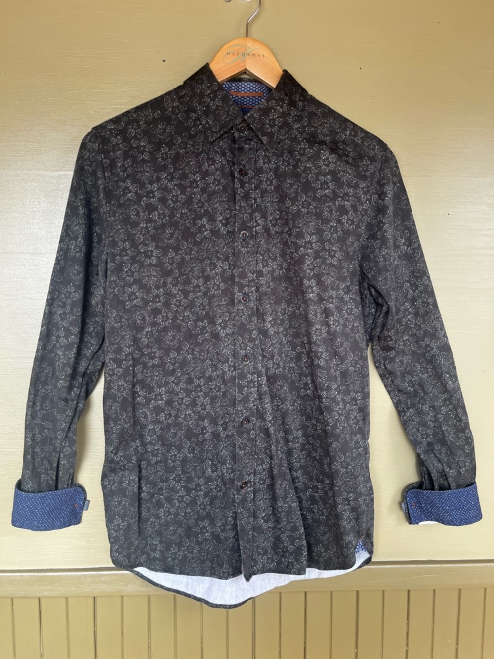 Ted Baker Floral Printed Reverse Cuff Sleeve Button Down